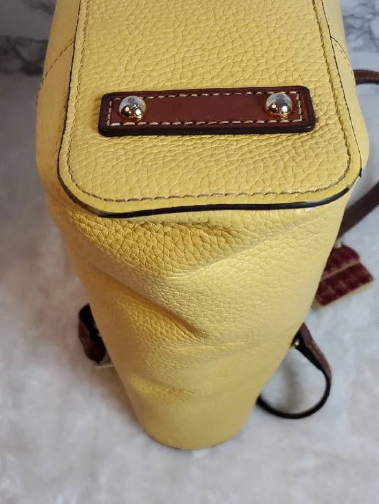 Dooney & Bourke Yellow Lexighton Tote w/Bag Charm - Picture 10 of 13